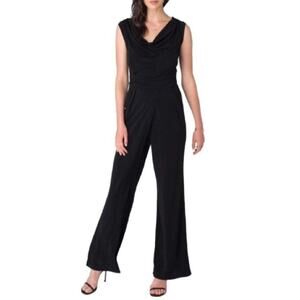 Beige by ECI Black Sleeveless Jumpsuit with Belt